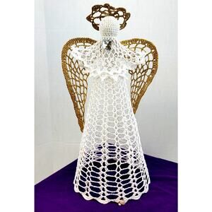 Crochet Angel Tree Topper White Lace Made Exclusively for Cracker Barrel 18 "